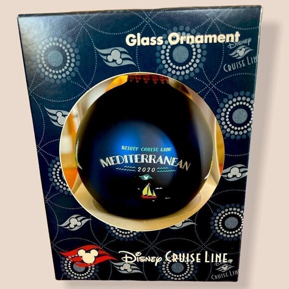 NIB DISNEY CRUISE GLASS ORNAMENT - Picture 1 of 4